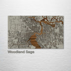Jacksonville, FL - Street Map on Wood