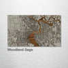 Jacksonville, FL - Street Map on Wood