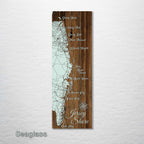 New Jersey Shore - Street Map on Wood