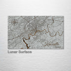 Knoxville, TN - Street Map on Wood