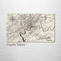 Knoxville, TN - Street Map on Wood