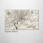 Knoxville, TN - Street Map on Wood