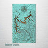 Lake Acworth & Lake Altoona, GA - Street Map on Wood