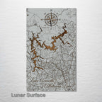 Lake Acworth & Lake Altoona, GA - Street Map on Wood