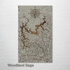 Lake Acworth & Lake Altoona, GA - Street Map on Wood