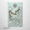 Lake Acworth & Lake Altoona, GA - Street Map on Wood