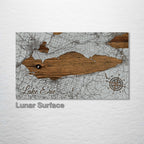 Lake Erie - Street Map on Wood