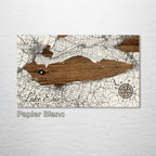 Lake Erie - Street Map on Wood