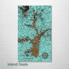 Lake Hartwell, SC - Street Map on Wood