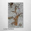 Lake Hartwell, SC - Street Map on Wood
