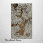 Lake Hartwell, SC - Street Map on Wood