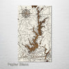 Lake Keowee, SC - Street Map on Wood