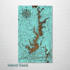 Lake Keowee, SC - Street Map on Wood