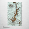 Lake Keowee, SC - Street Map on Wood