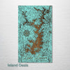 Lake Lanier, GA - Street Map on Wood