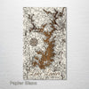 Lake Lanier, GA - Street Map on Wood