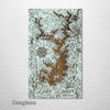 Lake Lanier, GA - Street Map on Wood