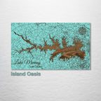 Lake Murray, SC - Street Map on Wood