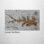 Lake Murray, SC - Street Map on Wood
