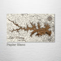 Lake Murray, SC - Street Map on Wood