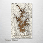 Lake Norman, NC - Street Map on Wood