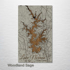 Lake Norman, NC - Street Map on Wood