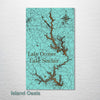 Lake Oconee & Lake Sinclair, GA - Street Map on Wood