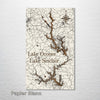 Lake Oconee & Lake Sinclair, GA - Street Map on Wood