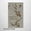 Lake Oconee & Lake Sinclair, GA - Street Map on Wood