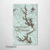 Lake Oconee & Lake Sinclair, GA - Street Map on Wood