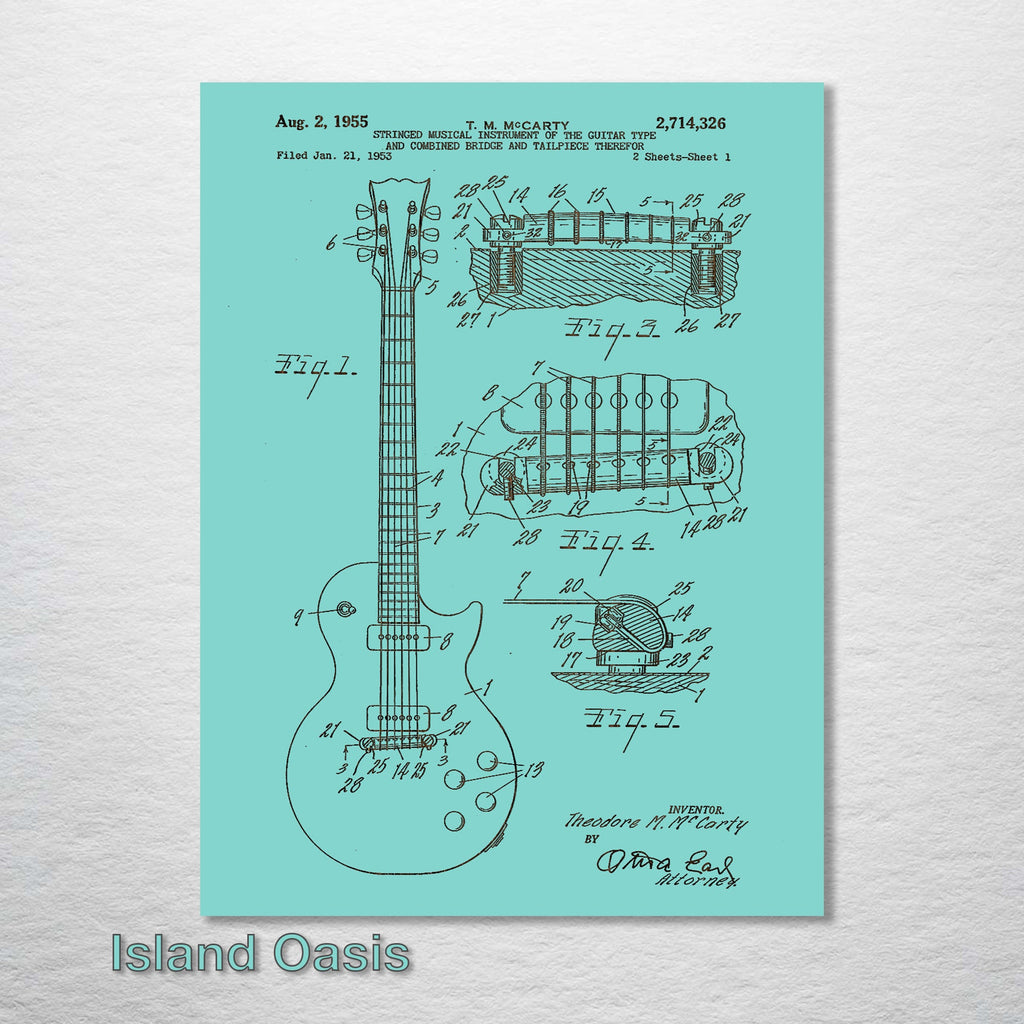 Les Paul Guitar - Patent on Wood