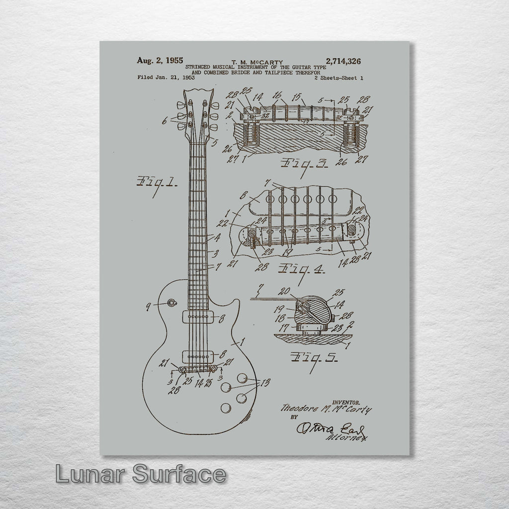 Les Paul Guitar - Patent on Wood