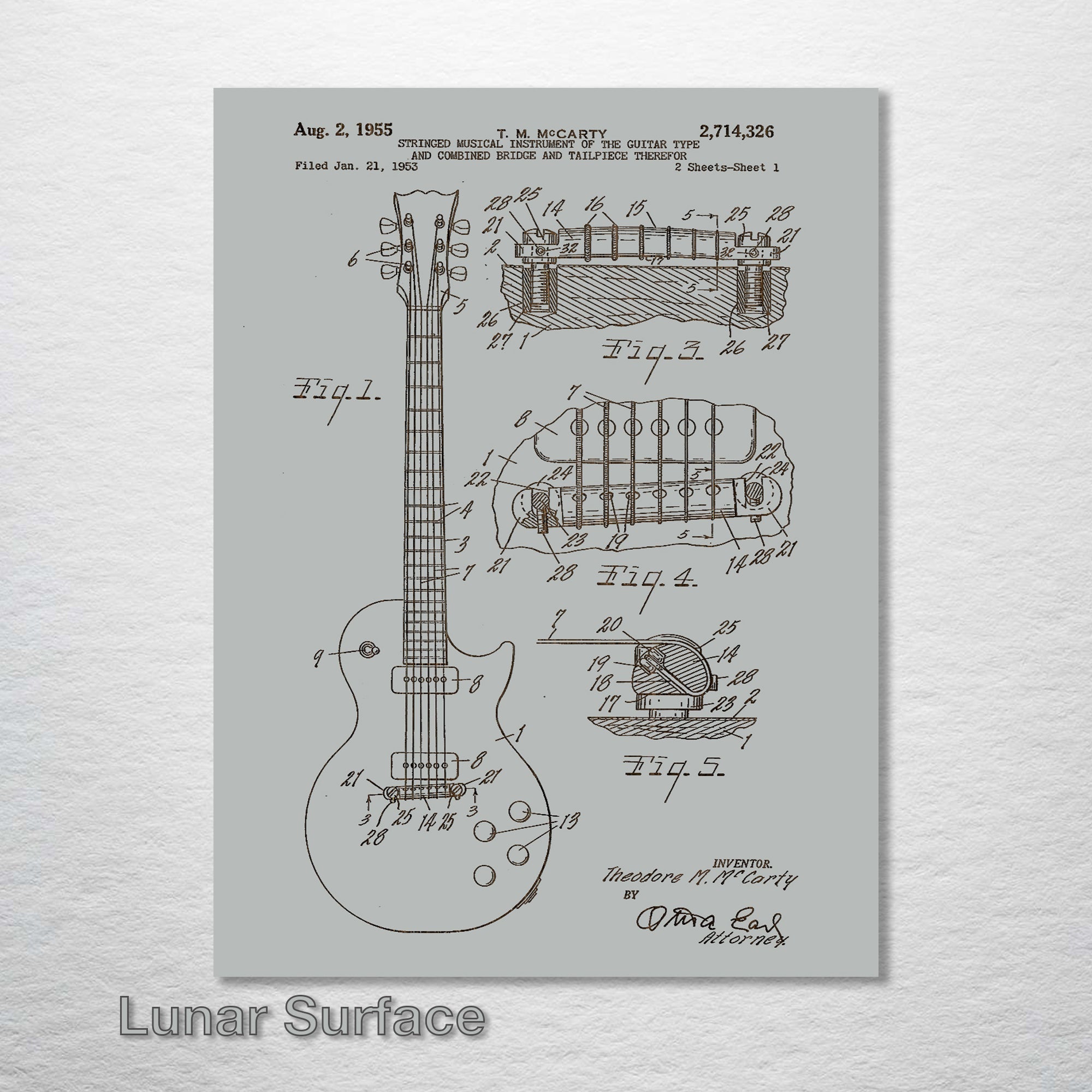 Les Paul Guitar - Patent on Wood