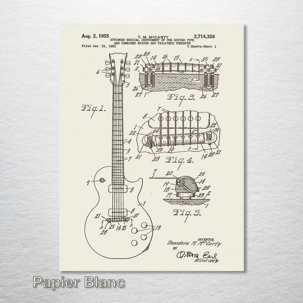 Les Paul Guitar - Patent on Wood