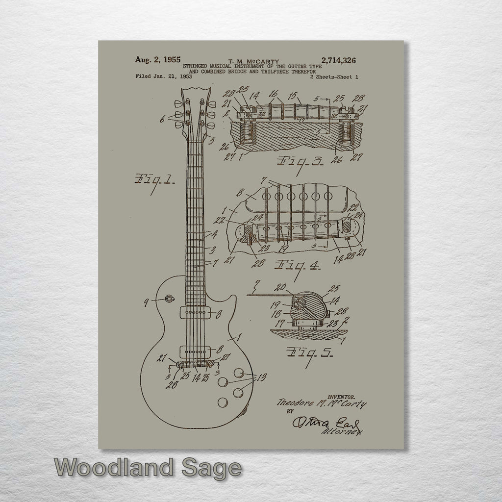 Les Paul Guitar - Patent on Wood