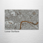 London, England - Street Map on Wood