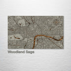 London, England - Street Map on Wood