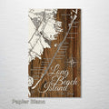 Long Beach Island, NJ - Street Map on Wood