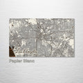 Los Angeles, CA - Street Map on Wood