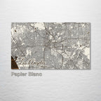 Los Angeles, CA - Street Map on Wood