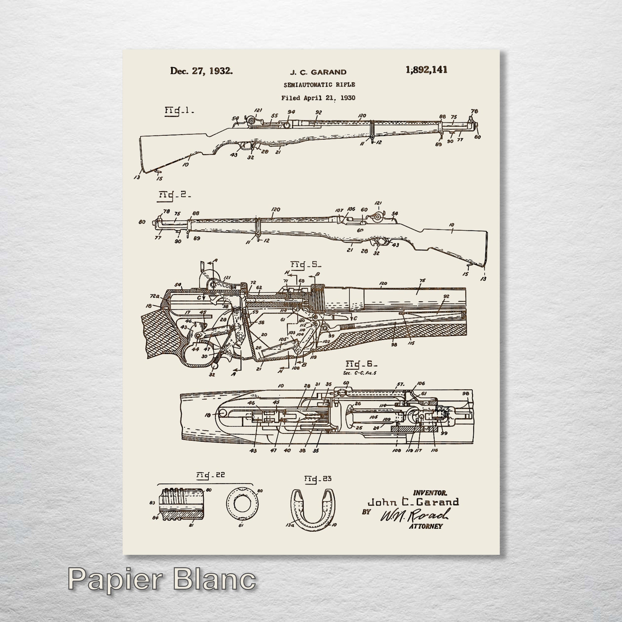 M1 Garand - Patent on Wood