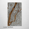 Manhattan, NY - Street Map on Wood