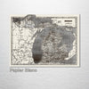 Michigan - Historic Map on Wood 1844