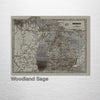 Michigan - Historic Map on Wood 1844