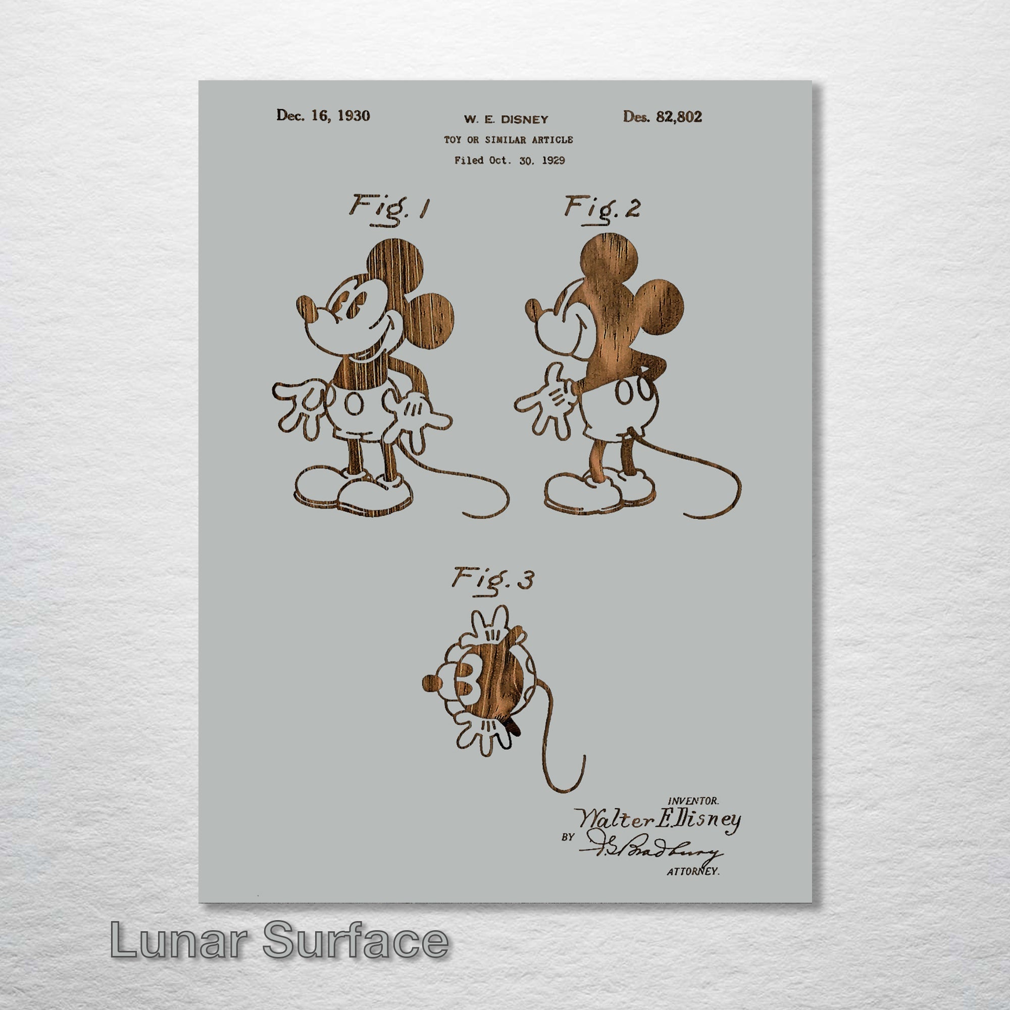 Mickey Mouse - Patent on Wood