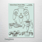 Nintendo 64 Controller - Patent on Wood