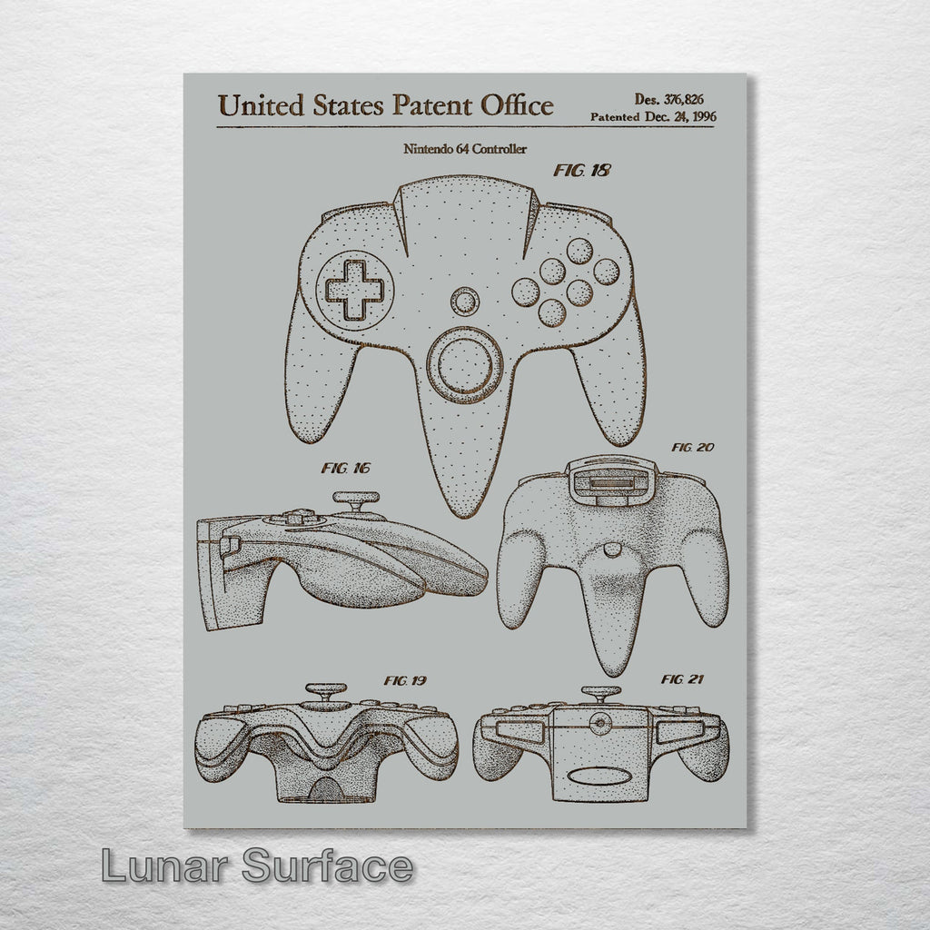 Nintendo 64 Controller - Patent on Wood