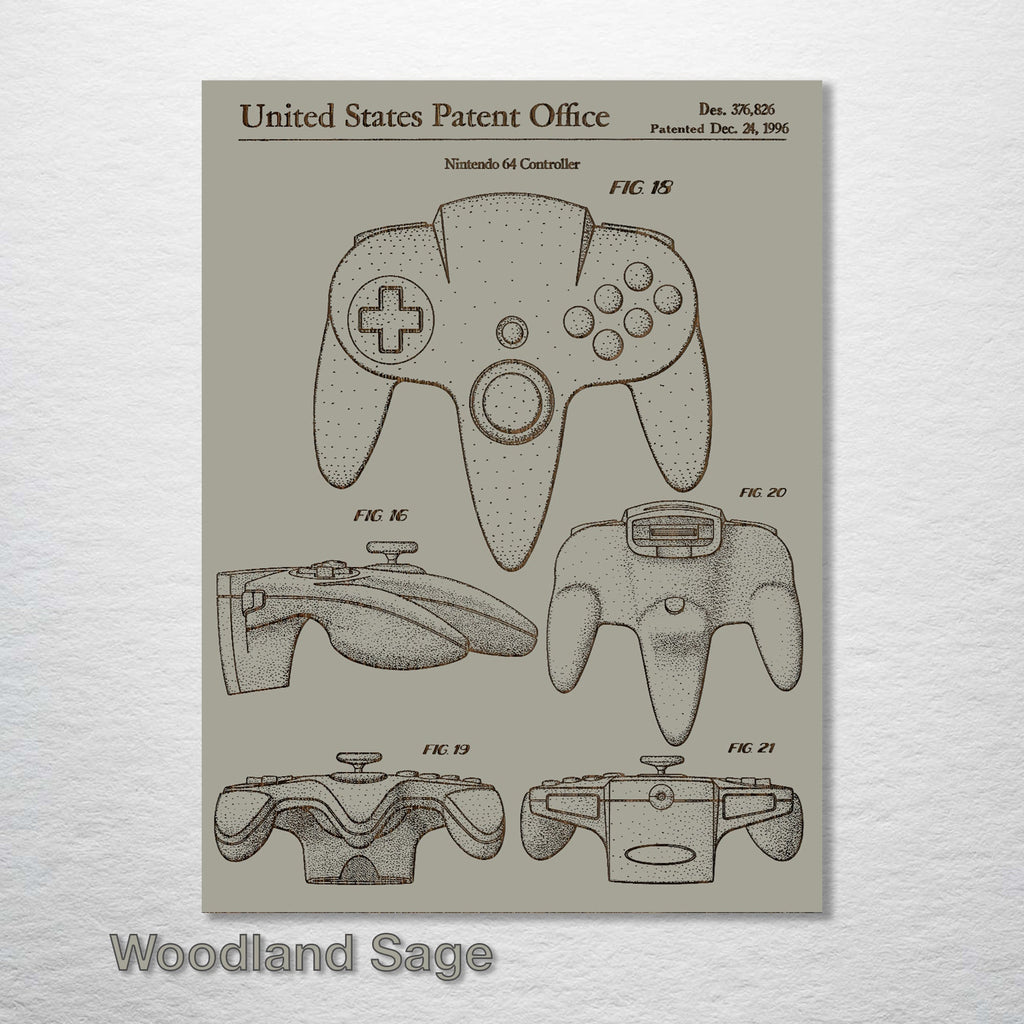 Nintendo 64 Controller - Patent on Wood