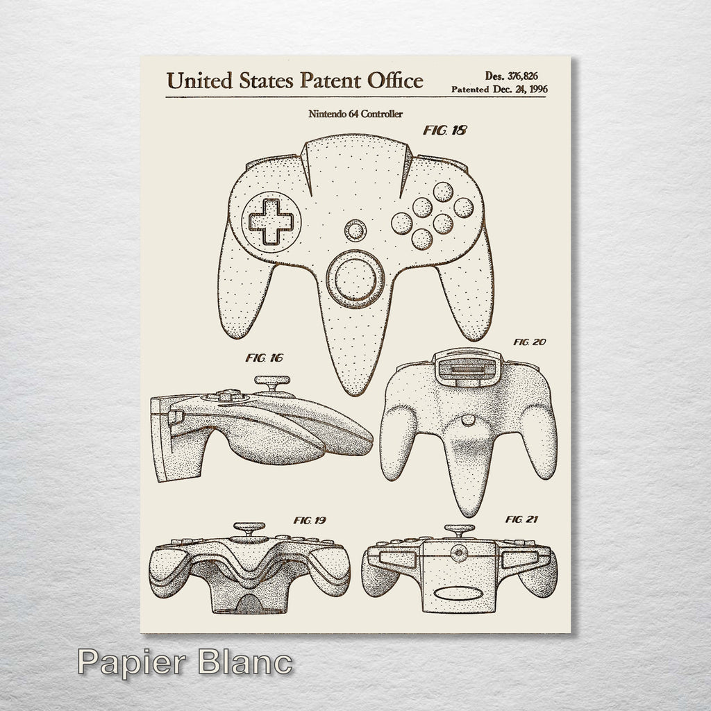 Nintendo 64 Controller - Patent on Wood