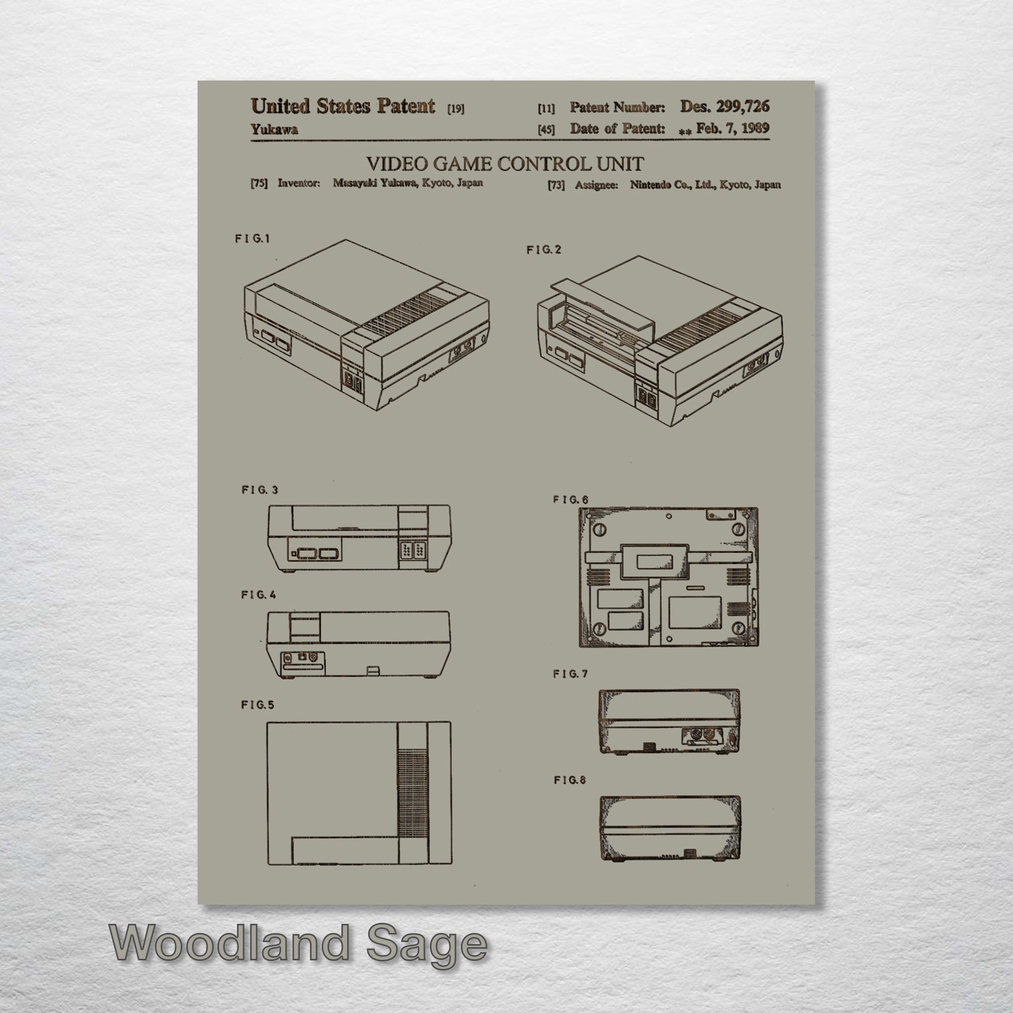 Nintendo Entertainment System - Patent on Wood